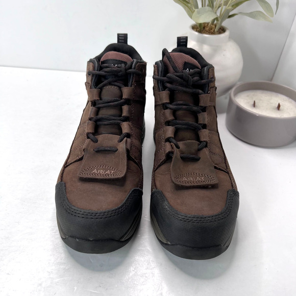 Ariat Telluride Work H2O Waterproof Composite Toe Brown Leather Boots Women 7B - Picture 5 of 9